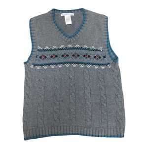 Janie and Jack Cable Knit Fair Isle Pullover Sweater Vest  [K86]